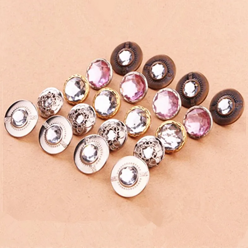 

10pcs 20MM/24MM High Quality Metal Rhinestone Jeans Buttons for Clothing Sewing Clothes Accessories Trousers Jean Button Deco