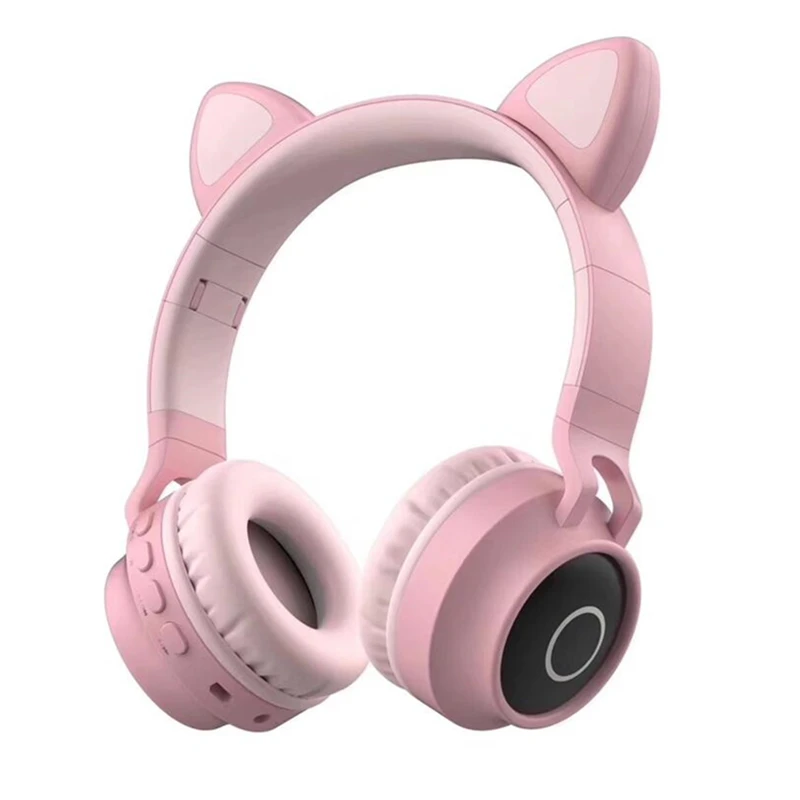 Наушники со светодиодными кошачьими ушками шумоподавление Bluetooth 5 0 беспроводная