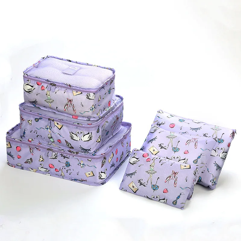 6 шт. комплект Единорог сумка для хранения одежды обувь макияж фламинго органайзер, сумка, карман чемодан домашний шкаф сумки дорожные аксессуары - Цвет: 12