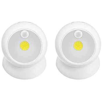 

Promotion! Motion Sensor Light, Wireless 360-Degree Fully-Adjustable Battery Powered Cob Night Lights, Indoor Outdoor Security L