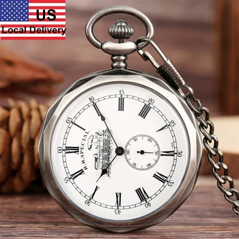 

Antique Pendant Pocket Watch Vintage Steam Train Display Hand Winding Mechanical Pocket Watch Hot Retro Clock Gifts Men Women