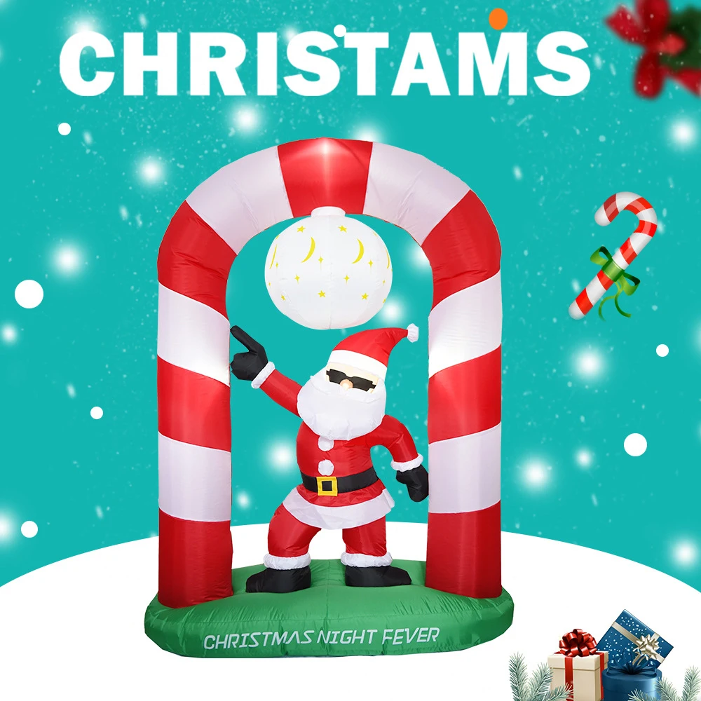 

Christmas Arch Inflatable Santa Claus 2.4M Christmas Garden Decoration Venue Layout Christmas Arch Model Christmas Welcome Props