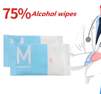 

New 75% Alcohol Wet Wipe Disposable Sterilization Wet Wipes Non-woven Effective Skin Cleaning Care Alcohol Cotton Pads