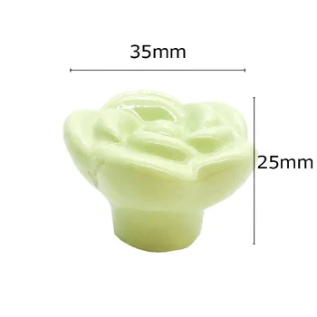 1pcs Five Petals Flower Ceramic Furniture Drawer Pull Knobs Kitchen Dresser Wardrobe Cabinet Door Handles 3 Color