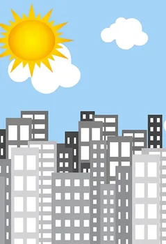 

Vinyl blue Sky Clouds Sun Super Hero Backdrop City Buildings Baby Newborn Children Party Themed Photo Booth Backgrounds