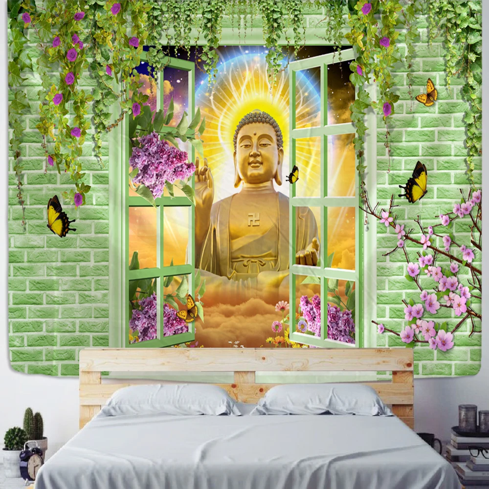 KRBDTEUIE Buddha Statue Stampa 3D Arazzo Da Parete Poster Ornamento