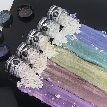 

Mica Pearlescent Ore Pigment Powder Metallic Gloss Watercolor Gouache Starlight Ink Blend Pigment Acrylic Paint Color Pigments