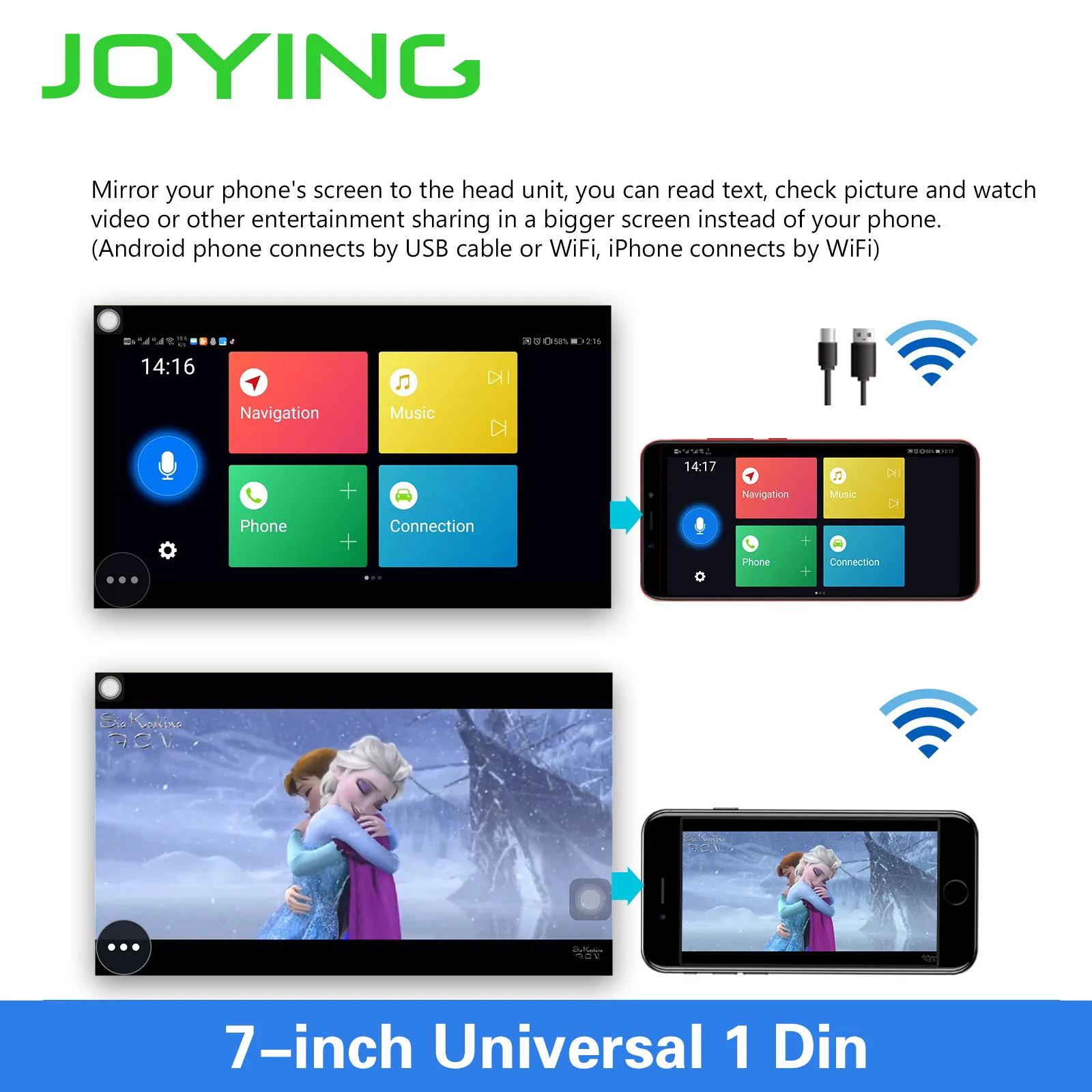 Joying Android 8 1 Авторадио автомобиля один DIN 7 ''головное устройство HD мультимедиа