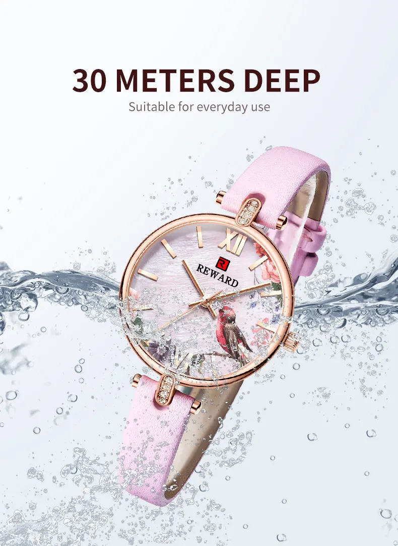 New Reward Casual Vintage Women Wristwatches Japanese Quartz Watch Cheap Ultra Thin Timepiece Leather Wrist Watches for Females