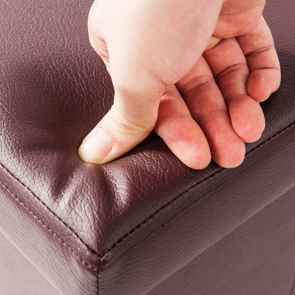 Simple PU Leather Storage Stool Folding Shoe Bench Footstool Can Sit With Lid Storage Box Stool 110x38x38cm/76x38X38CM/38X38X38 - Image 4