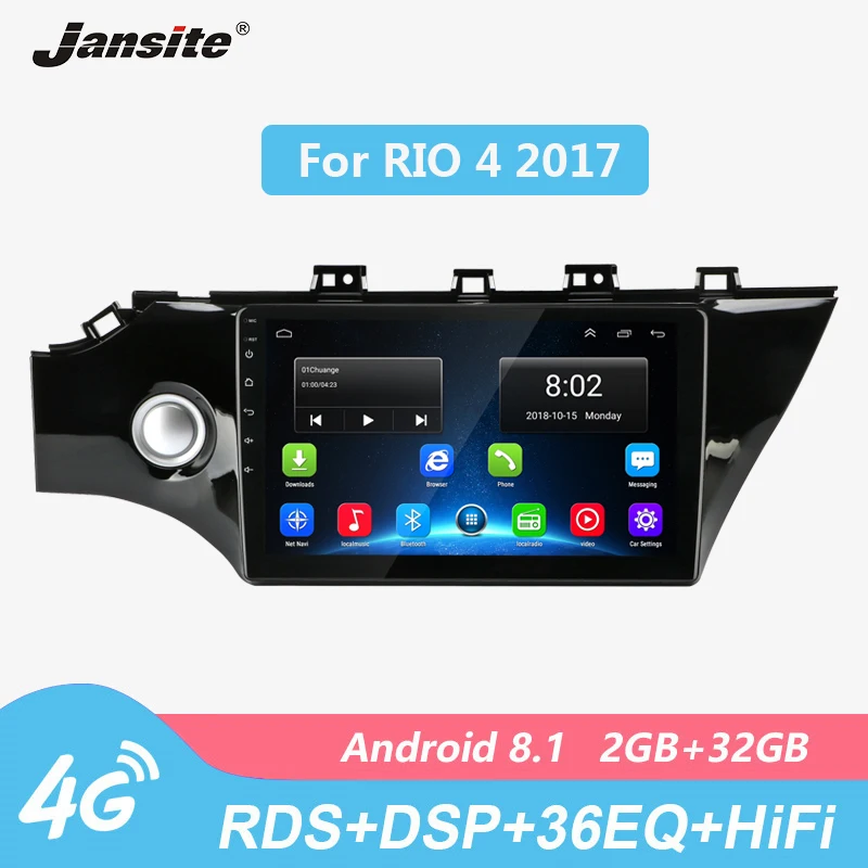 

Jansite R9 10" Car Radio For KIA RIO 4 2017 4G Wifi 2G+32G Android Touch screen GPS Bluetooth multimedia video player with frame