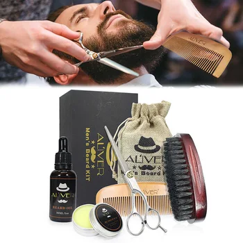 

Men Beard Care Grooming Trimming Kit Unscented Beard Conditioner Oil Mustache for Shaping Growth MP789