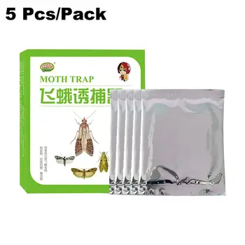 

5 pcs Cloth Pantry Food Moth Trap Pheromone Killer Paste Sticky Glue Trap Pest Reject Fly Insects Family Factory Restaurant Use