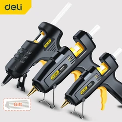 DELI – Mini pistolet à colle chaude 20W/40W/60W/100W, avec bâtons de colle, chauffage à haute température, outils à main de bricolage, ensemble d'outils de réparation 