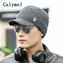 Calymel Новая мужская Кепка для бейсбола твердая цветная модная Солнцезащитная шляпа Зимняя Мягкая шерстяная вязаная шапка мужская шапка теплая шапка для верховой езды
