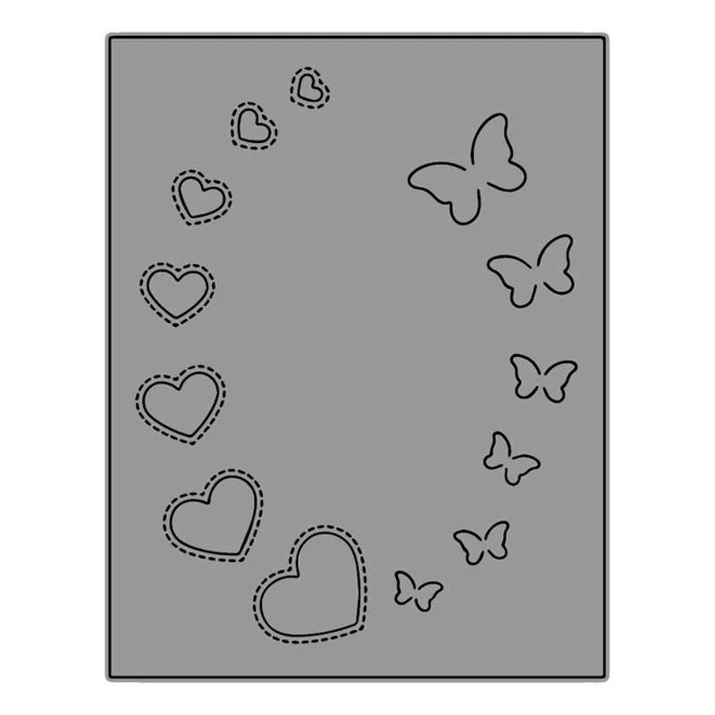  Mariposas con amor, corazones cosidos a presión, siluetas de mariposas, troqueles de corte de Metal para DIY, álbum de recortes, fabricación de tarjetas de papel _