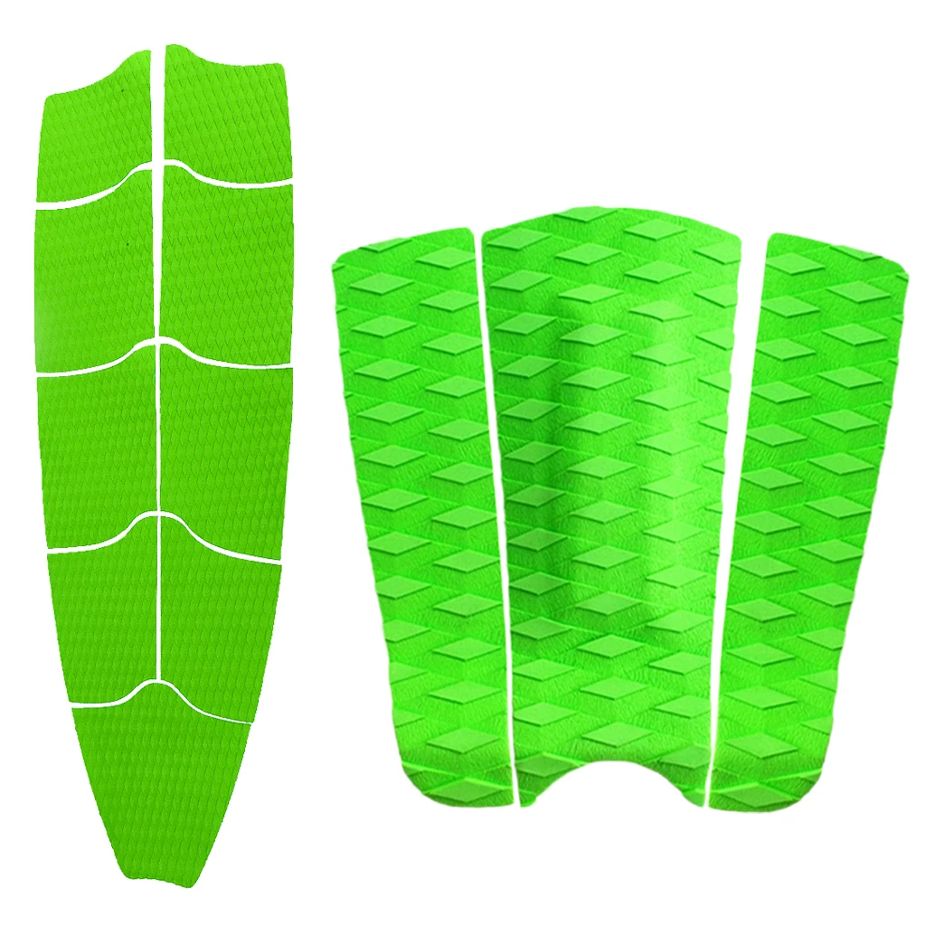 

12 Pieces/Set Adhesive EVA Surfing Full Deck Traction Pad & Tail Pad for Surfboard Skimboard Kiteboard Stand Up Paddleboard