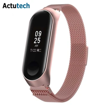 

Rovtop Strap For Xiaomi Mi Band 3 Mi Band 4 Strap For Xiaomi Miband 3 Bracelet For Xiaomi Mi Band 4 Magnet Metal Stainless Steel