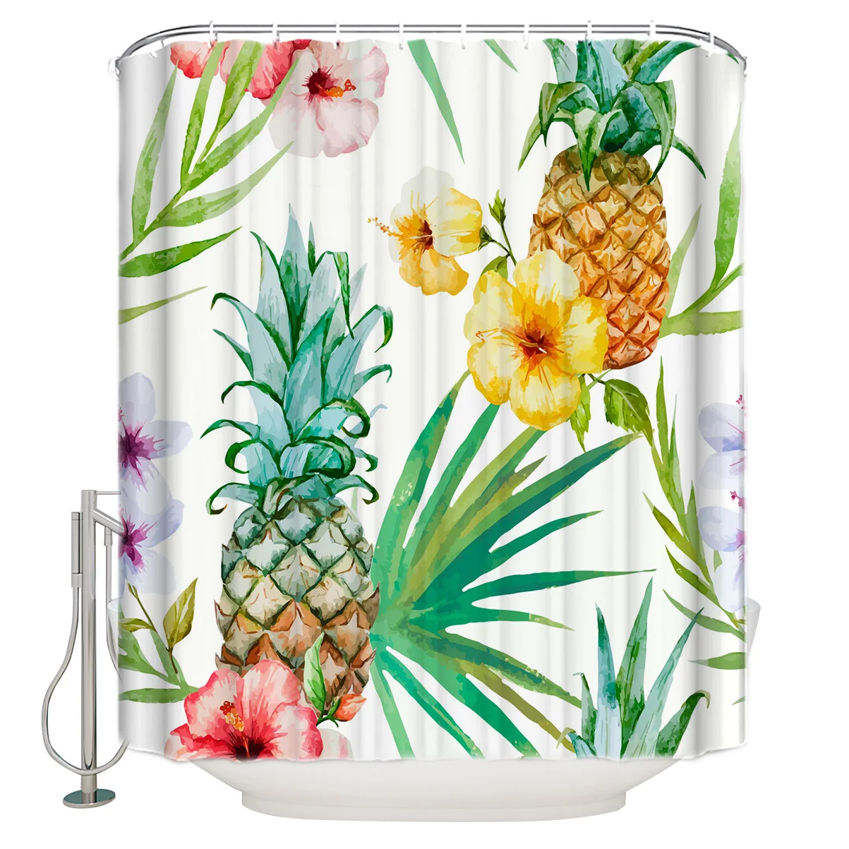 Summer Tropical Leaves Pineapple Flowers Bathroom Shower Curtain Home Decoration Accessories | Дом и сад