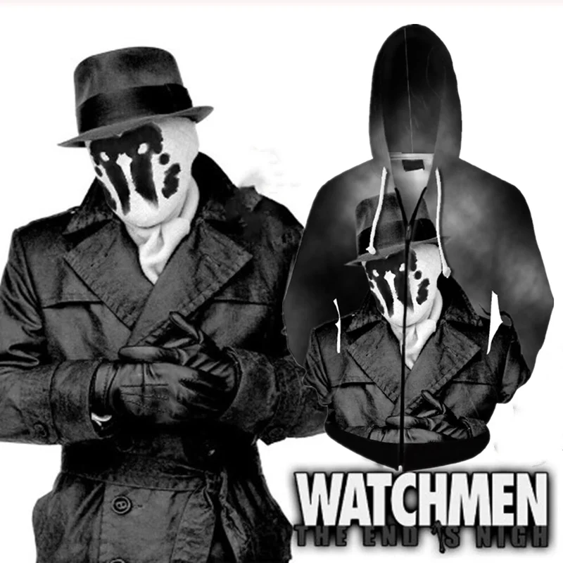 Часы для мужчин Rorschach Walter Kovacs косплей костюм для мужчин и женщин зимние теплые толстовки с 3D принтом толстовка на молнии с капюшоном куртка пальто