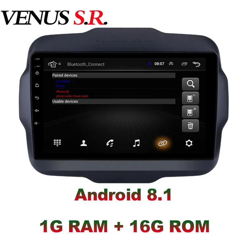 Flash Deal VenusSR Android 8.1 2.5D car dvd For  JEEP Renegade Radio 2016-2017 multimedia  GPS Radio stereo gps navigation 3