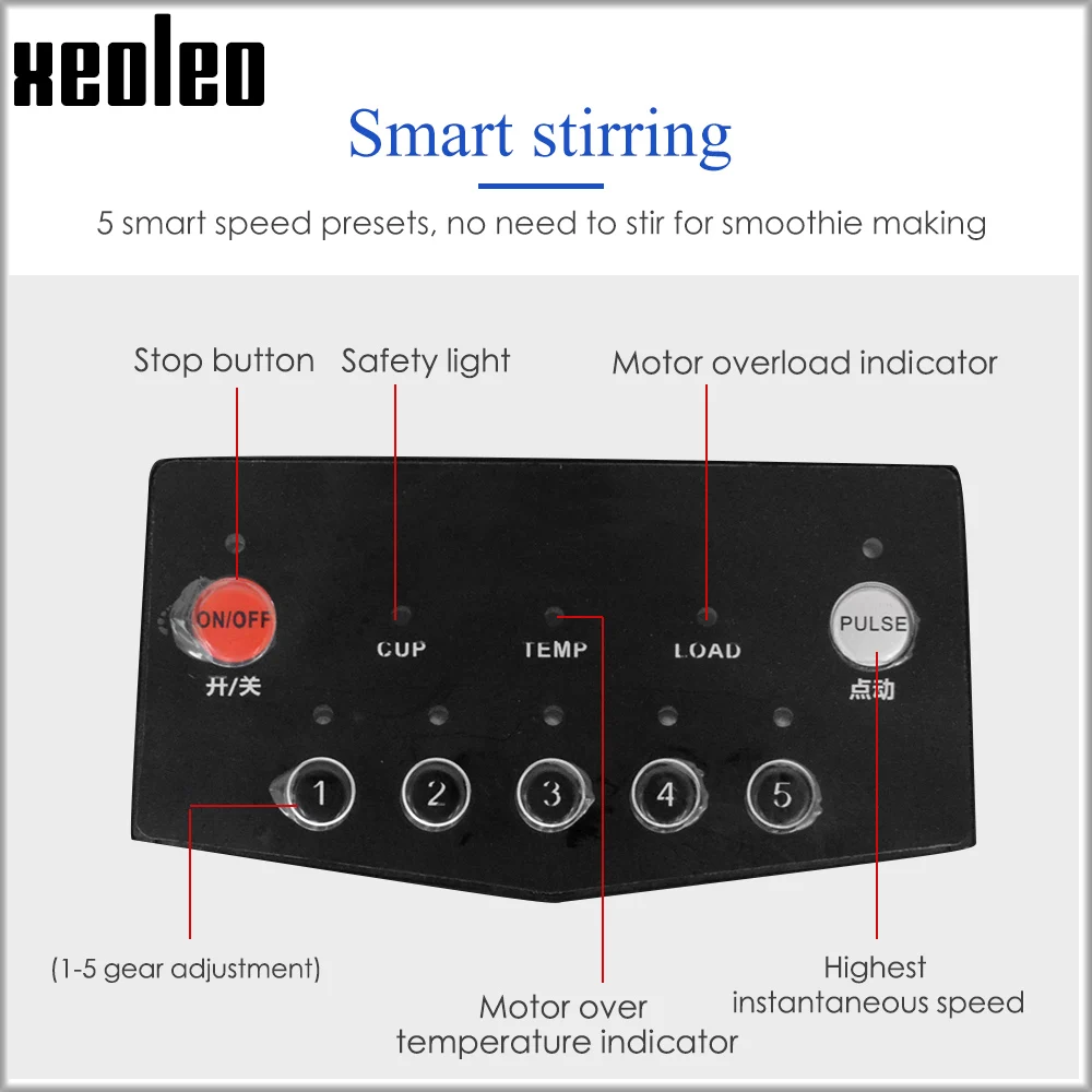 Food Blender Commercial Blender Xeoleo Food blender Commercial blender 1500w Sound insulation Food Processor Smoothie Maker Mute Juicing machine mixer