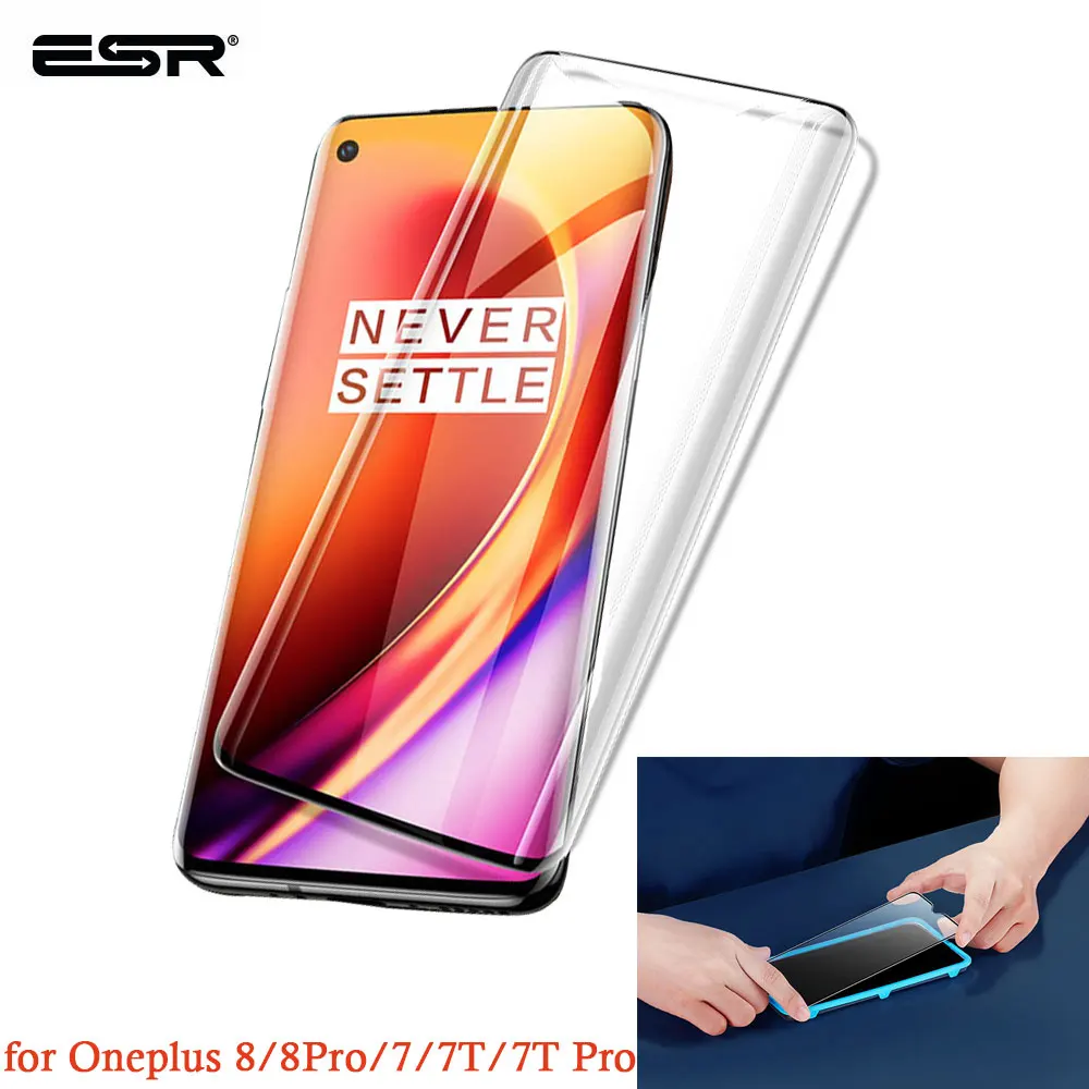 Закаленное стекло ESR для OnePlus 8 Pro Защита экрана Oneplus 7 7T полное покрытие анти синий