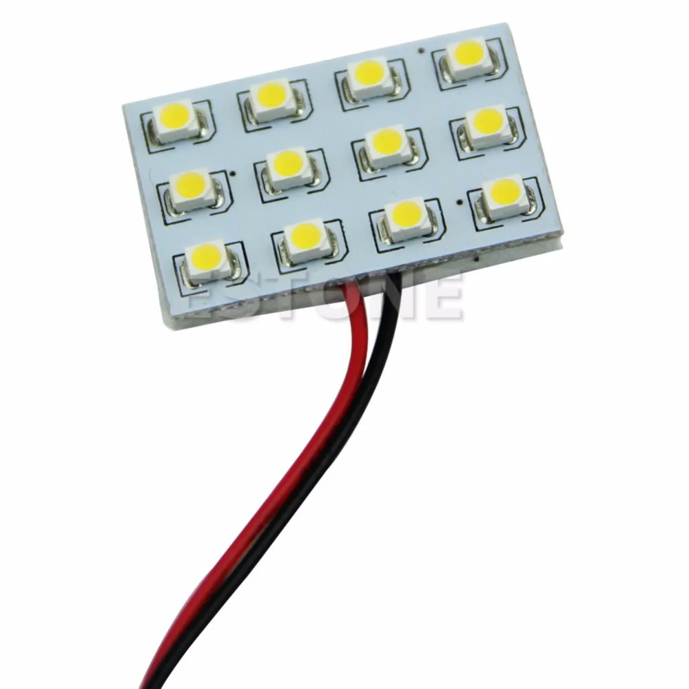 12 светодиодный 3528 SMD теплый белый лампочка для интерьера комнаты купол двери автомобильный светильник