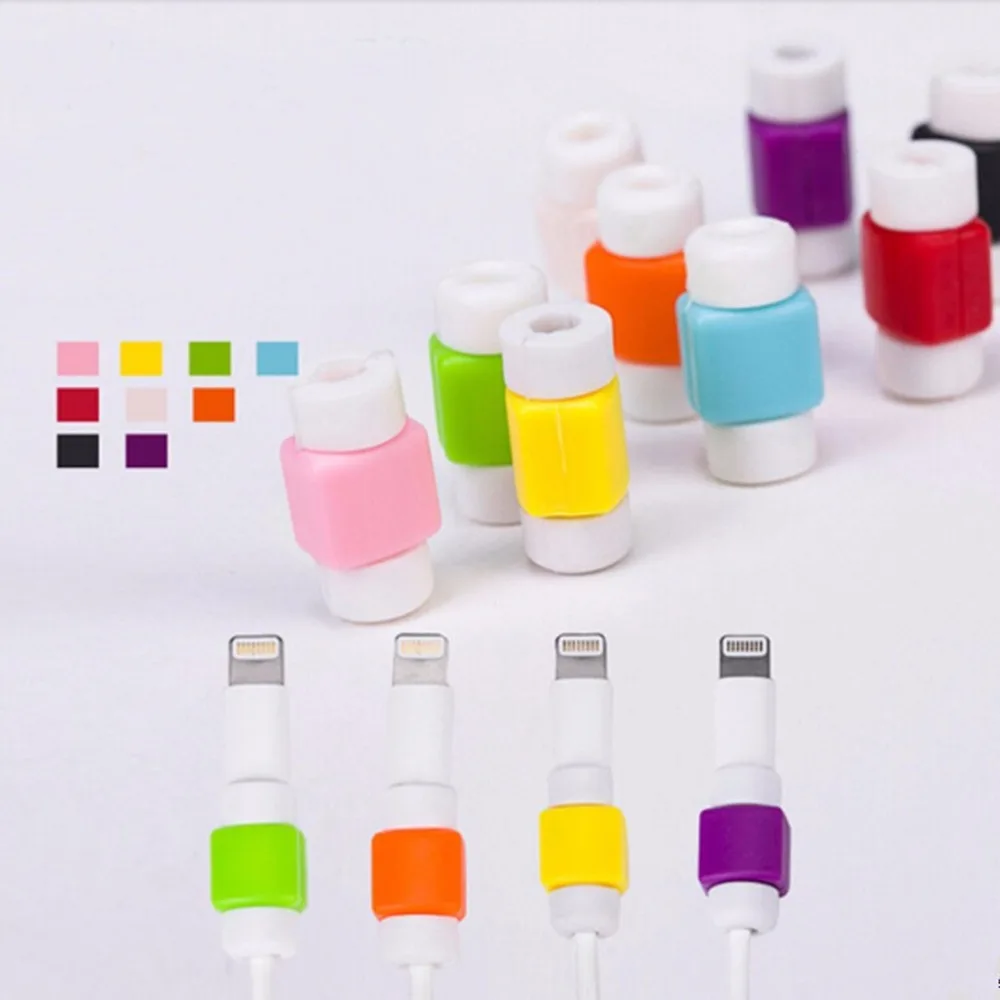 Random Color 2/5/10X USB Data Charging Cable Protector Saver Cover for iPhone 4/4s/5/5s/6/6s/Plus USB Charger Cable Cord