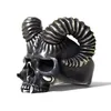 Onlysda Unique Silver Color 316L Stainless Steel Evil Skull Ring Mens Punk Rock  Biker Jewelry Dropshipping OSR289 4