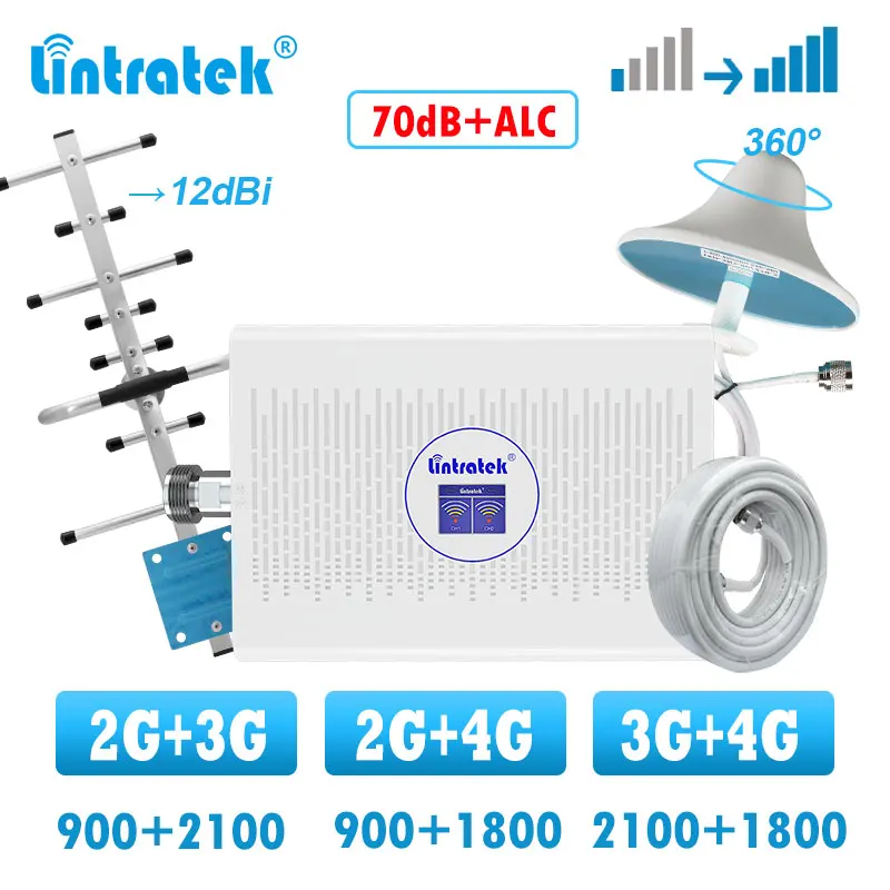 Усилитель сотовой связи lintratek 2g/3g/4g 1800/2100 МГц двухдиапазонный усилитель сигнала