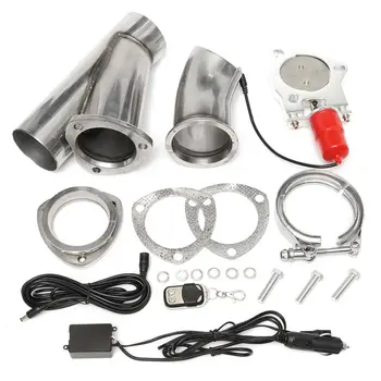 

3" Electric Exhaust Valve Systems Kit Remote control Intelligent E-Cut Tail Exhaust Pipe Tube Muffler Silencer