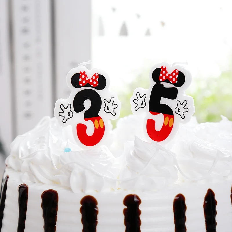 1 шт. вечерние свечи с рисунком Минни для детей, украшения на день рождения, Свеча для торта, Минни Маус, день рождения