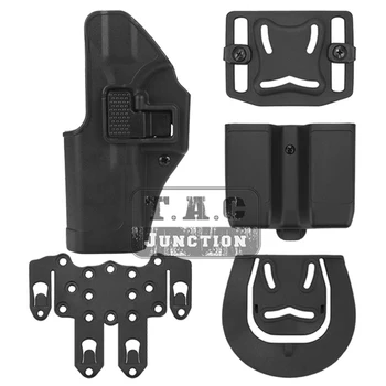 

Tactical CQC Serpa Pistol Holster Quick Left Paddle Belt Loop Pistol Case w/ MOLLE Platform & Mag Pouch For Glock 17 19 22 23 31