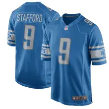 Мужская Новинка, высокое качество, Detroit Matthew Stafford Lions blue jersey