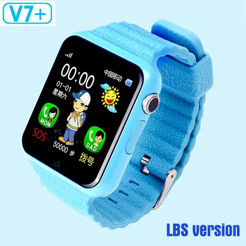 696 оригинальные V7K gps Bluetooth Смарт часы для детей мальчик девочка для Apple Android телефон Поддержка SIM/TF циферблат вызова и Push сообщения - Цвет: V7 Blue