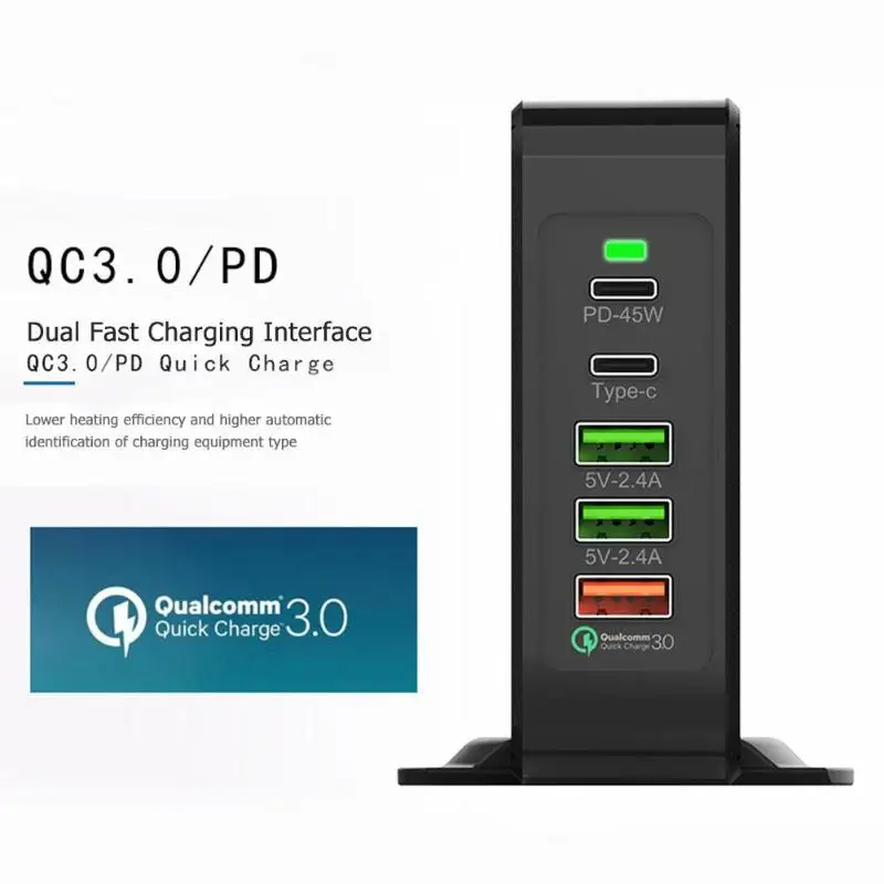 75 Вт QC3.0 usb type C PD адаптер питания для телефона быстрое зарядное устройство для iphone iPad Pro Macbook Air samsung планшет многопортовый USB зарядка