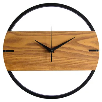 

Gifts Wall Clock Round Vintage Home Wooden Watch Simple Art Bedroom Decoration 3D Stickers Silent Battery Operated Modern Design