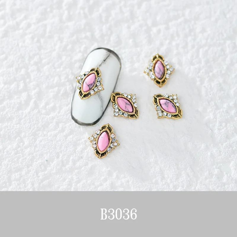 10 шт Ретро мраморные AB алмазные Стразы 3D украшения для ногтей Блестящий сплав ювелирные изделия модный дизайн украшения для маникюра - Цвет: B3036