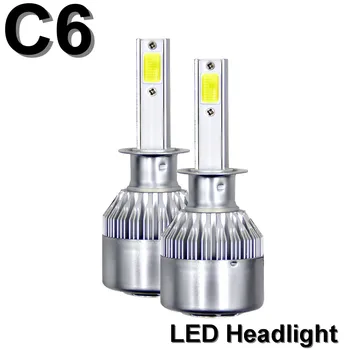 

2x C6 LED H7 H4 H11 COB Headlight White Car Head Light Led Bulbs Hi/Lo H1 H3 HB1 Car Headlight Bulbs 6000K Mini LED Fog Lamp