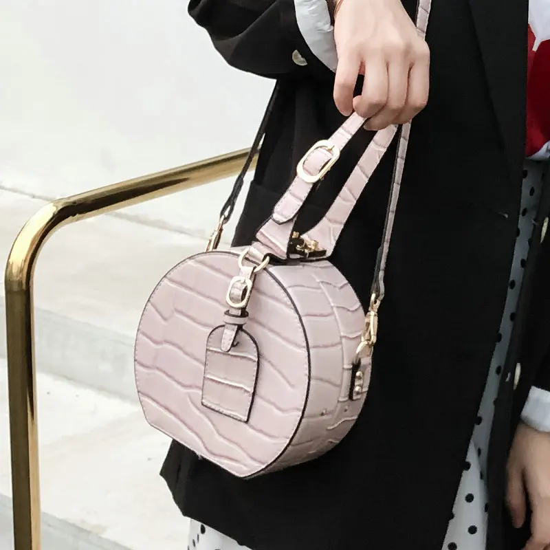 

small round bag women 2019 new Korean version of the fashion crocodile one-shoulder bags for female handbags