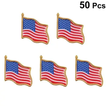 

50PCS American Flag Lapel Pin United States USA Hat Tie Tack Badge Pin