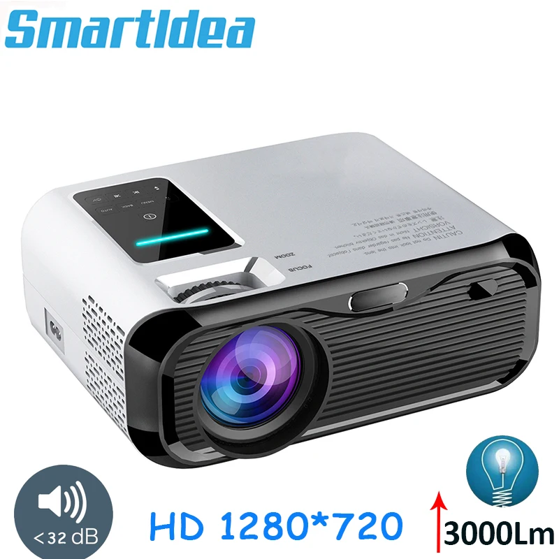 Портативный видеопроектор Smartldea 720P HD мини проектор 1280*720 3000 люмен светодиодный