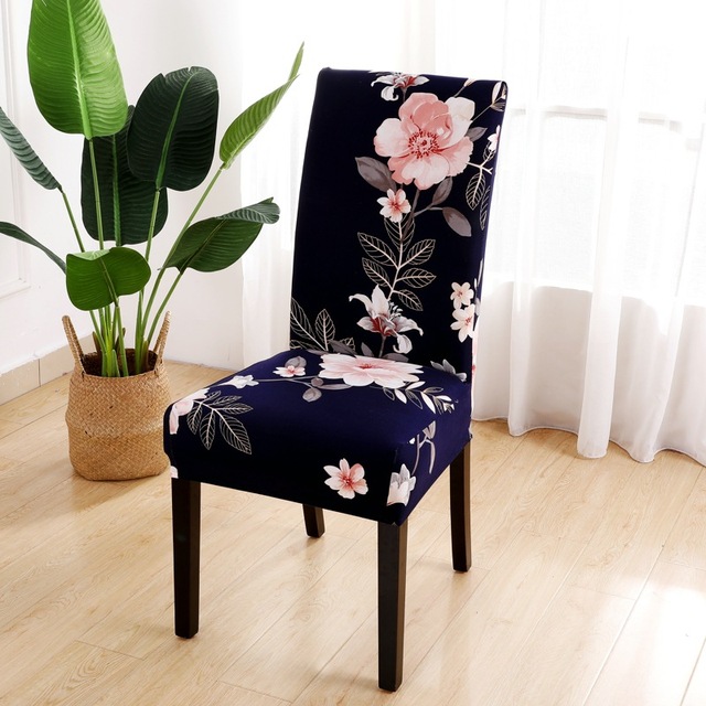 Series Chair Cover for Dining Room Banquet Hotel Kitchen Spandex Stretch Print Chair Covers Removable Washable Seat Decor