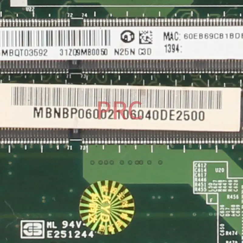 Mbr9y0600 para acer aspire 4738 notebook mainboard