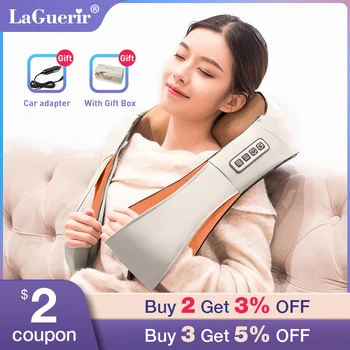 

Electric Neck Roller Massager for Back Pain Shiatsu Infrared lamp Massage Pillow Gua Sha Products Body Health Care Relaxation