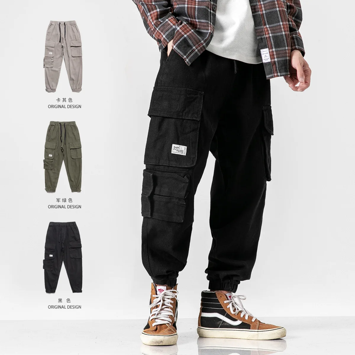 

Ancient Also Men'S Wear Autumn And Winter Casual Pants Men's Origional Multi-pockets Workwear Pants Men's Loose-Fit Beam Leg Tro
