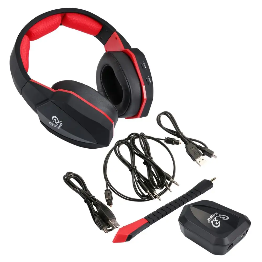 HUHD 2 4G wireless gaming headphones with mic bass sound No time delay for game for PS4 XBOX ONE PC USB wireless 7 1 headsets