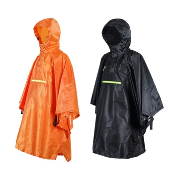 

1PC Unisex Waterproof Rainwear Portable Poncho Cycling Bicycle Raincoat Reflective Strip With Hat Camping Waterproof Durable Ten