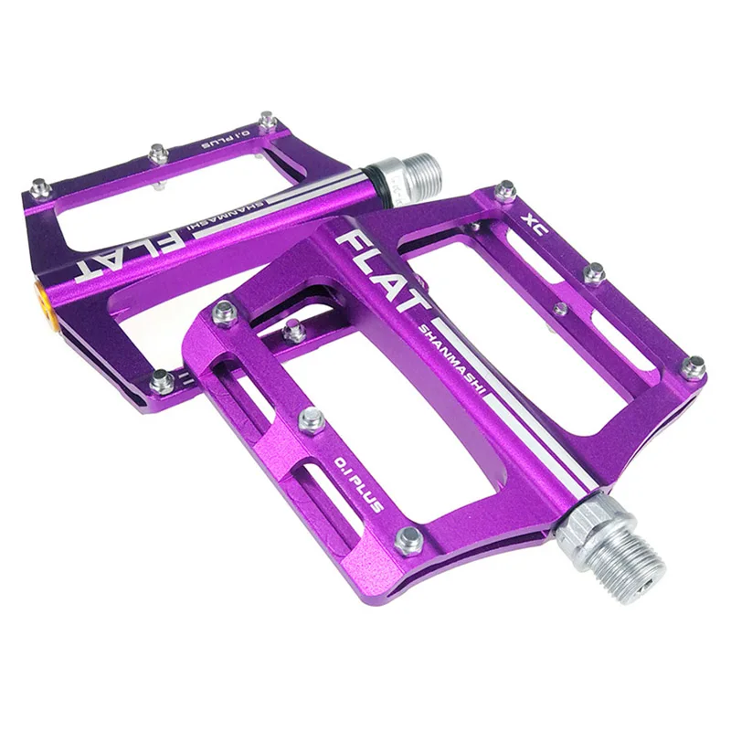 2Pcs MTB Bicycle Pedals Large Widen Aluminum Alloy Bearings Anti-slip Spikes Mountain Bike Pedal Outdoor Cycling Accessories Kit